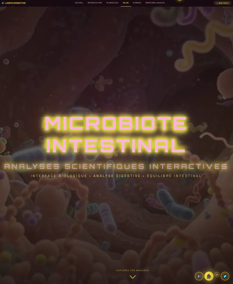 Aperçu du site Les microbiotes