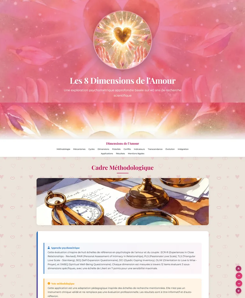 Aperçu du site Test amoureux