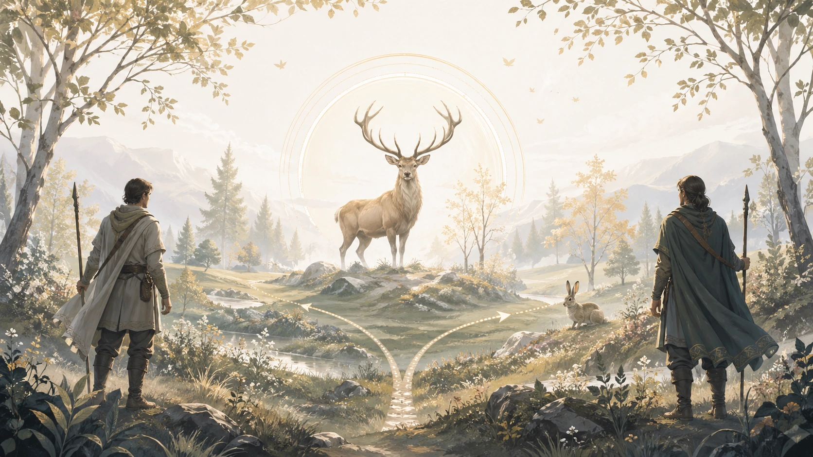 Chasse au cerf et coordination en mode clair