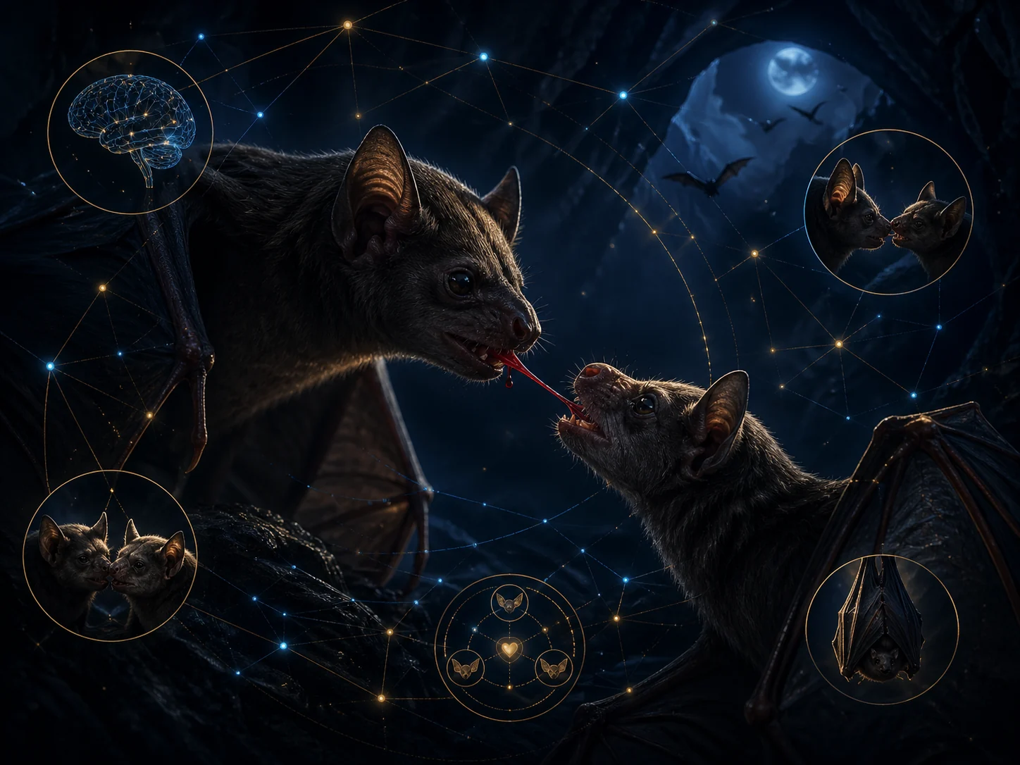 Chauves-souris vampires en mode sombre