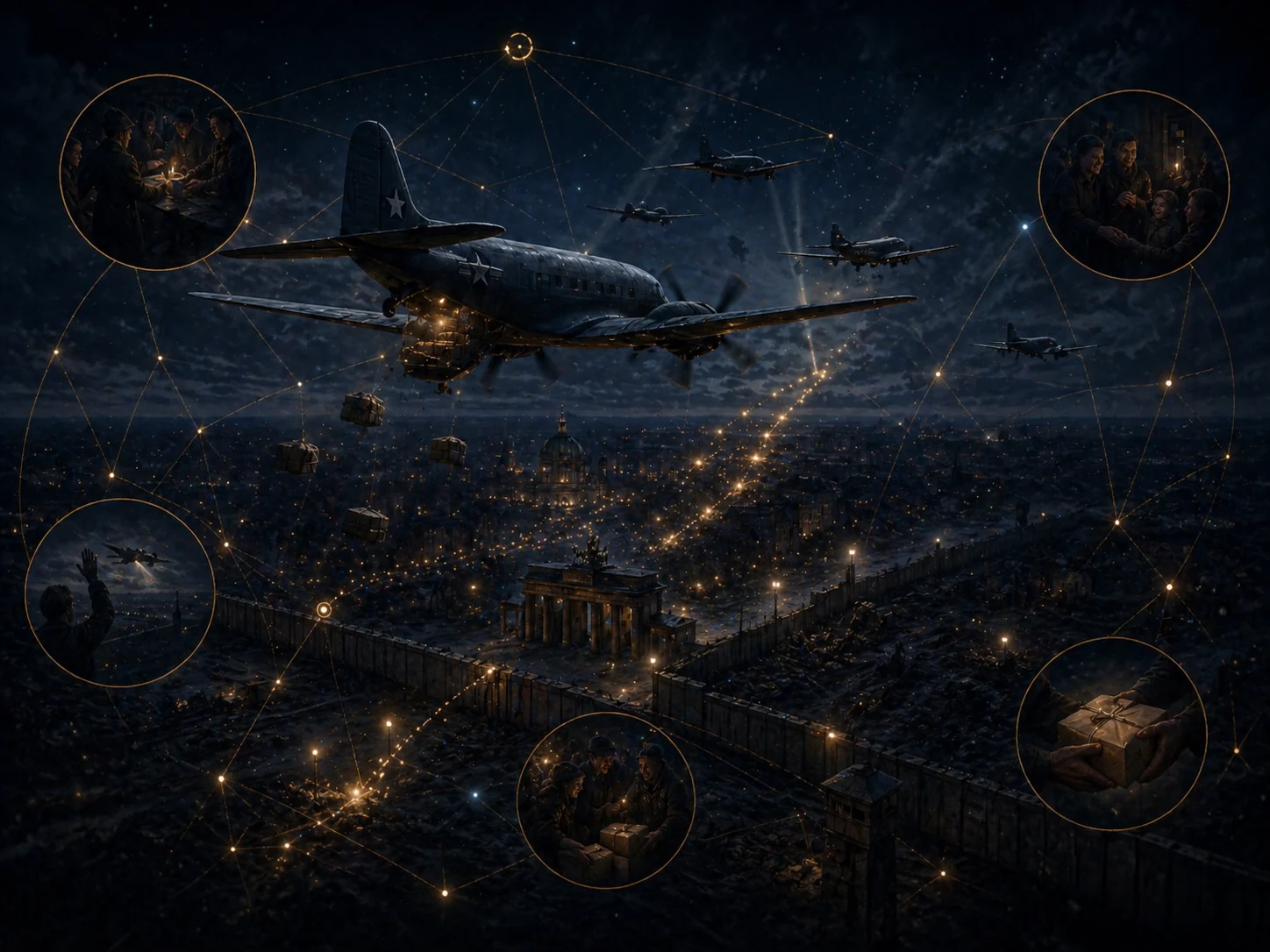 Pont aérien de Berlin en mode sombre